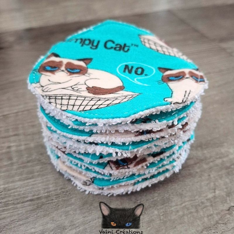 10 tampons démaquillants, lingettes démaquillantes, lavable et réutilisable, 100% coton 
