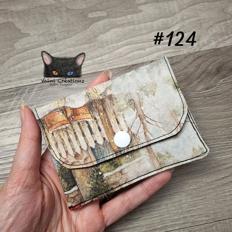 Petit Porte feuille, Porte Cartes, Petite Pochette, Porte Cartes d'affaires, Noel, tissu, Coton