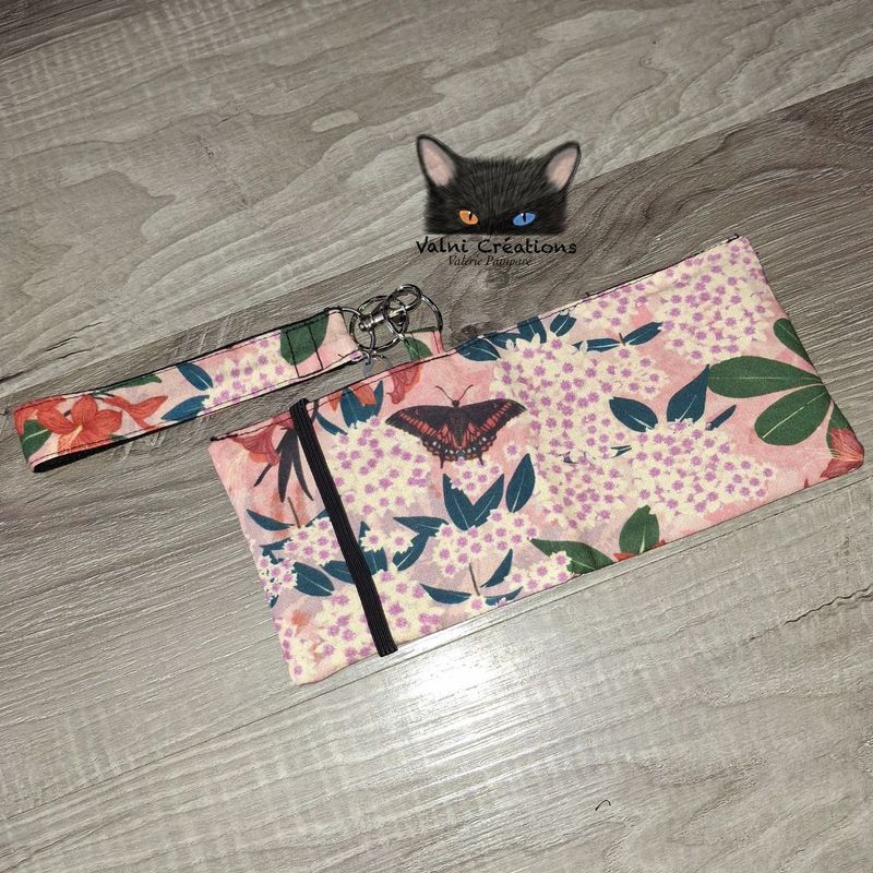 Ensemble Porte feuilles, ensemble porte clés, kit, Porte Cartes, Avec élastique, 100% coton