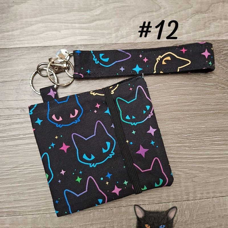 Ensemble Porte feuilles, ensemble porte clés, Porte Cartes, Avec élastique, coton, fait à la main