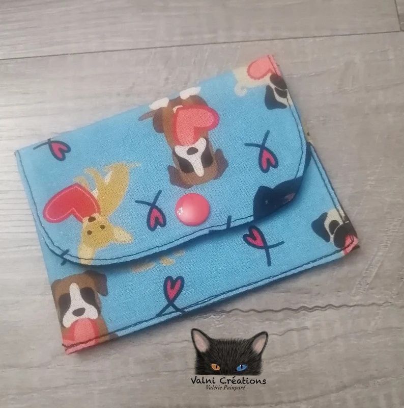 Petit Porte feuille, Porte Cartes, Petite Pochette, Pochette Chien, Porte Cartes Crédits, chien