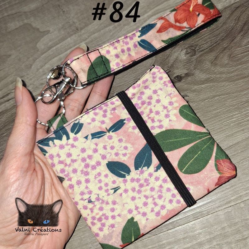 Ensemble Porte feuilles, ensemble porte clés, kit, Porte Cartes, Avec élastique, 100% coton