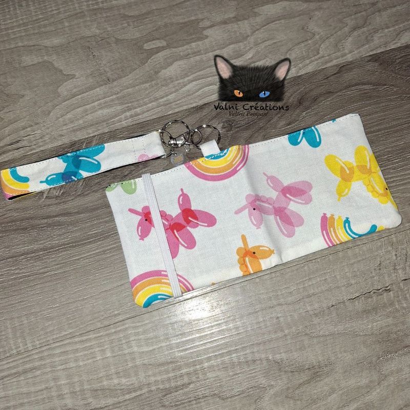 Ensemble Porte feuilles, ensemble porte clés, kit, Porte Cartes, Avec élastique, 100% coton