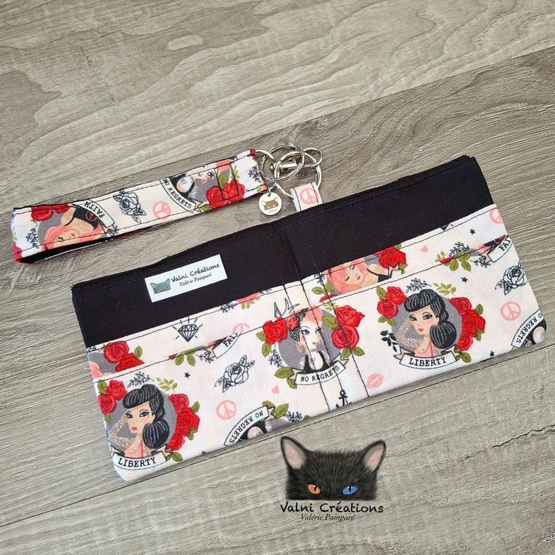Petit Porte feuille, Porte Cartes, Petite Pochette, Porte Cartes d'affaires, Femmeforte,tissu, Coton