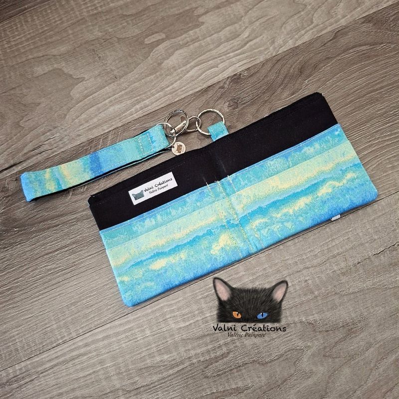 Petit Porte feuille, Porte Cartes, Petite Pochette, Porte Cartes d'affaires, La mer, tissu, Coton