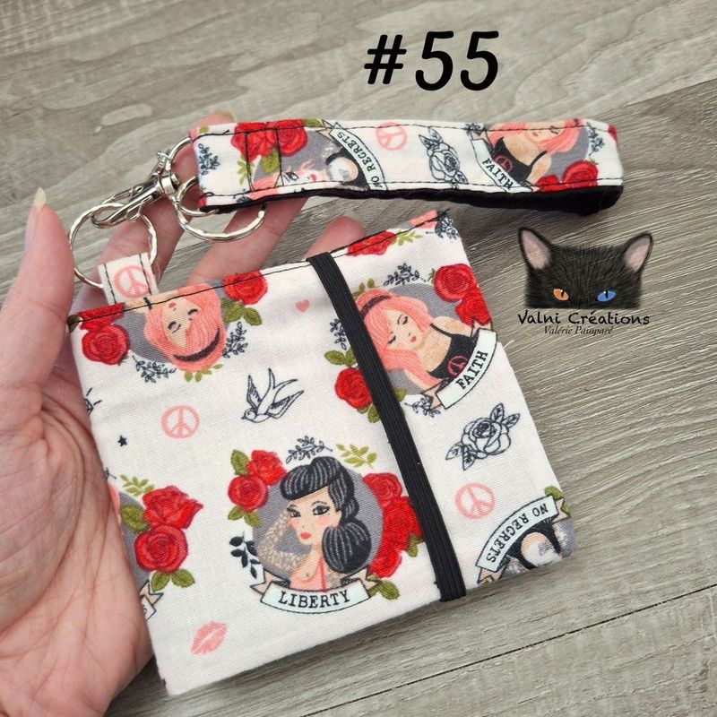 Petit Porte feuille, Porte Cartes, Petite Pochette, Porte Cartes d'affaires, Femmeforte,tissu, Coton