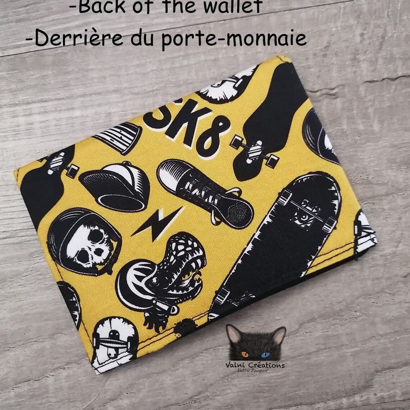 Petit Porte feuille, Porte Cartes, Petite Pochette, Pochette Skater, Porte Cartes d'affaires, tissu