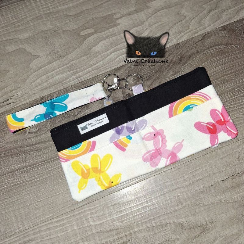 Ensemble Porte feuilles, ensemble porte clés, kit, Porte Cartes, Avec élastique, 100% coton