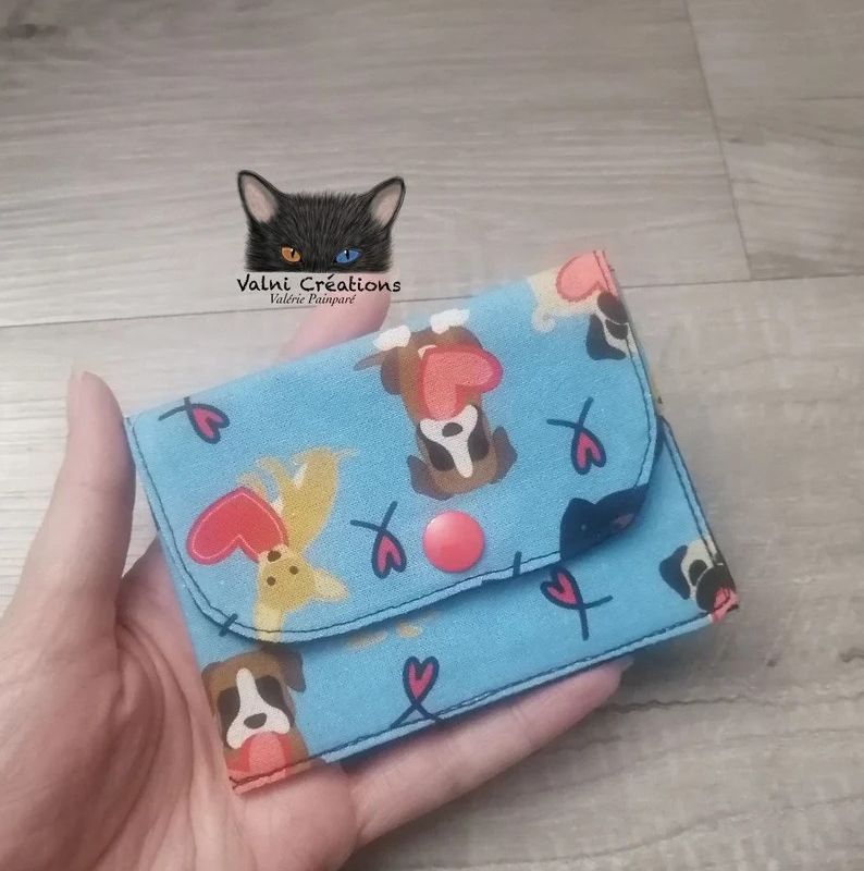 Petit Porte feuille, Porte Cartes, Petite Pochette, Pochette Chien, Porte Cartes Crédits, chien