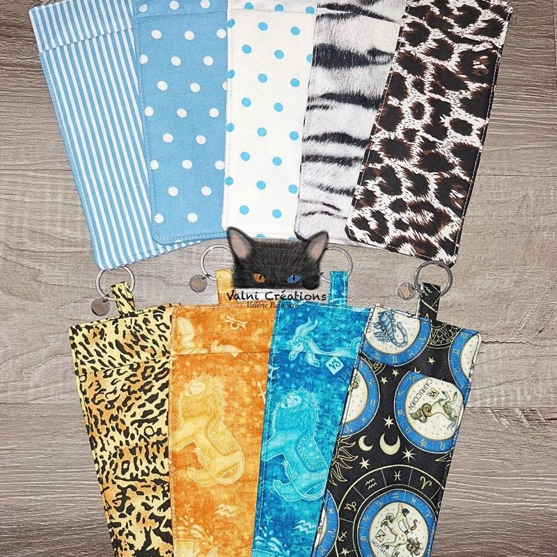 Porte lunette, Porte-stylos, porte-crayons, lanière, infirmière, éducatrice, pochette, 100% coton