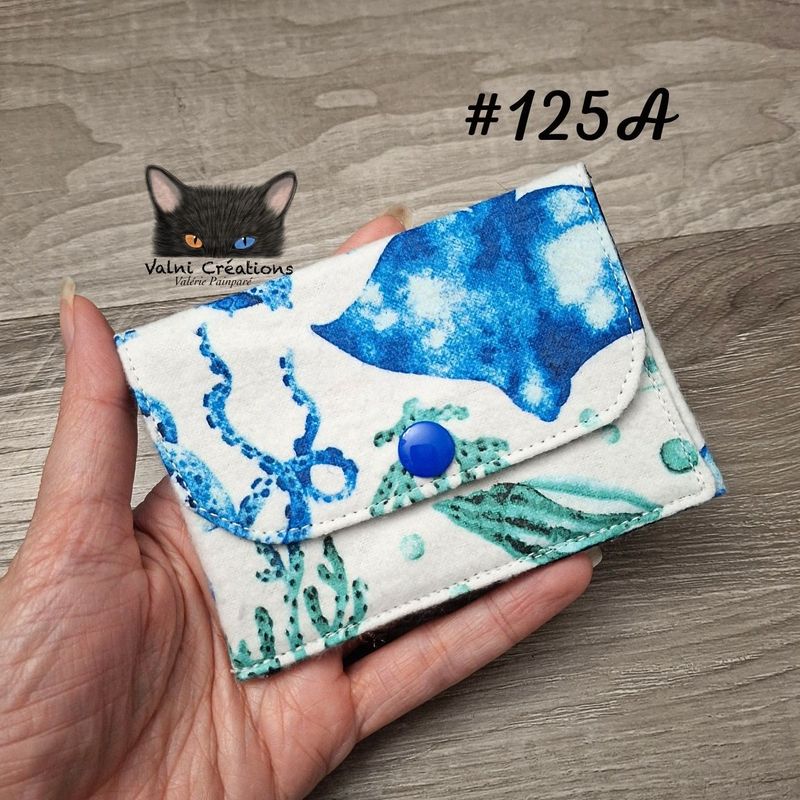 Petit Porte feuille, Porte Cartes, Petite Pochette, Porte Cartes d'affaires, Marins, tissu, Coton