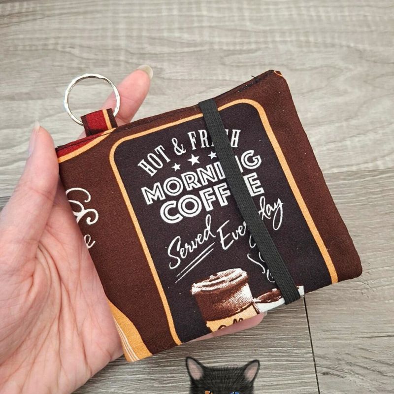 Petit Porte feuille, Porte Cartes, Petite Pochette, Avec élastique, Porte Cartes d'affaires, Coton 