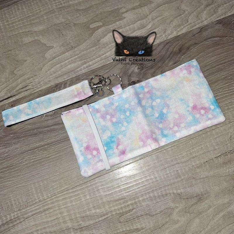 Ensemble Porte feuilles, ensemble porte clés, kit, Porte Cartes, Avec élastique, 100% coton