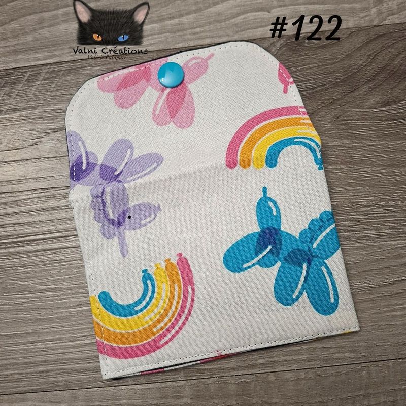 Petit Porte feuille, Porte Cartes, Petite Pochette, Porte Cartes d'affaires, Licornes, tissu, Coton