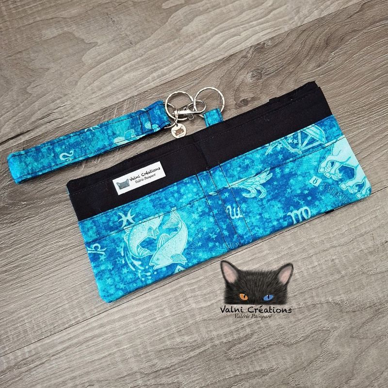 Petit Porte feuille, Porte Cartes, Petite Pochette, Porte Cartes d'affaires, Zodiaque, tissu, Coton