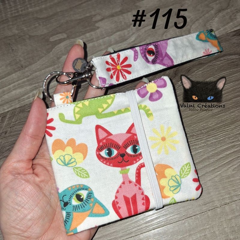 Ensemble Porte feuilles, ensemble porte clés, kit, Porte Cartes, Avec élastique, 100% coton