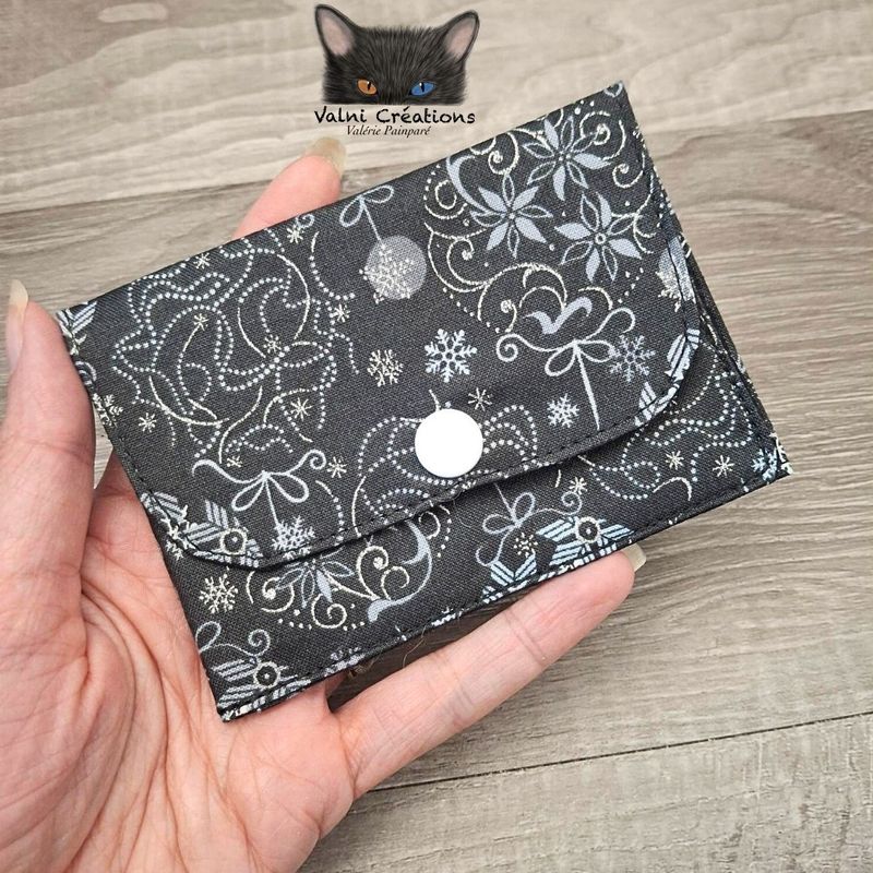 Petit Porte feuille, Porte Cartes, Petite Pochette, Porte Cartes d'affaires, Noël, cotton 100%