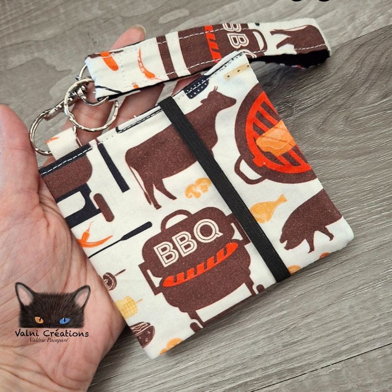 Petit Porte feuille, Porte Cartes, Petite Pochette, Porte Cartes d'affaires, BBQ, tissu, Coton