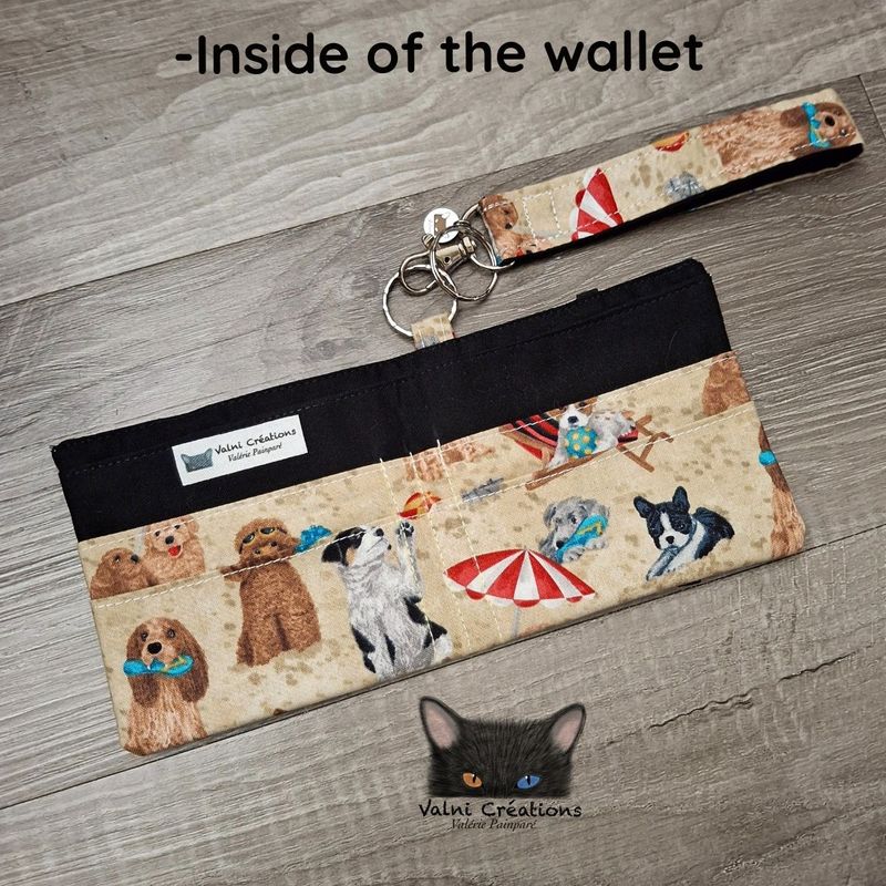 Ensemble Porte feuilles, ensemble porte clés, Porte Cartes, Avec élastique, coton, fait à la main