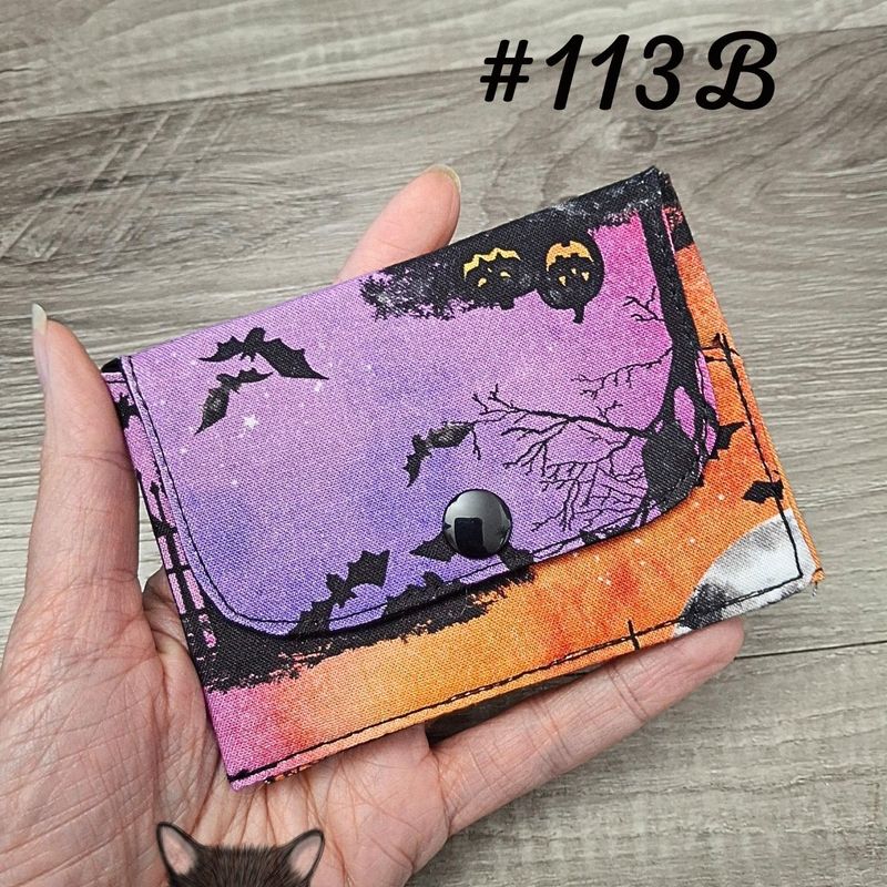 Petit Porte feuille, Porte Cartes, Petite Pochette, Porte Cartes d'affaires, Halloween, tissu, Coton