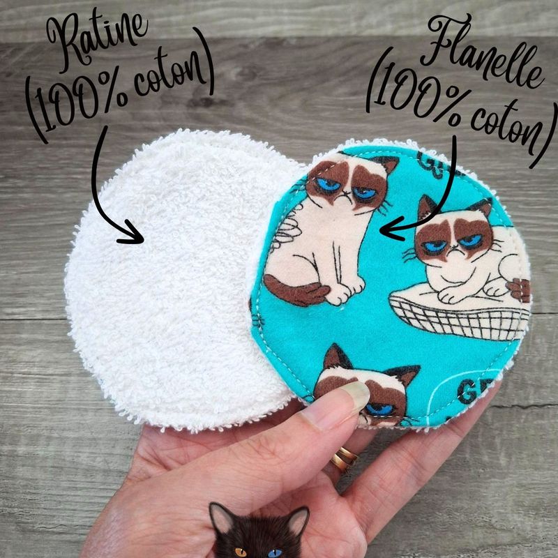 10 tampons démaquillants, lingettes démaquillantes, lavable et réutilisable, 100% coton 