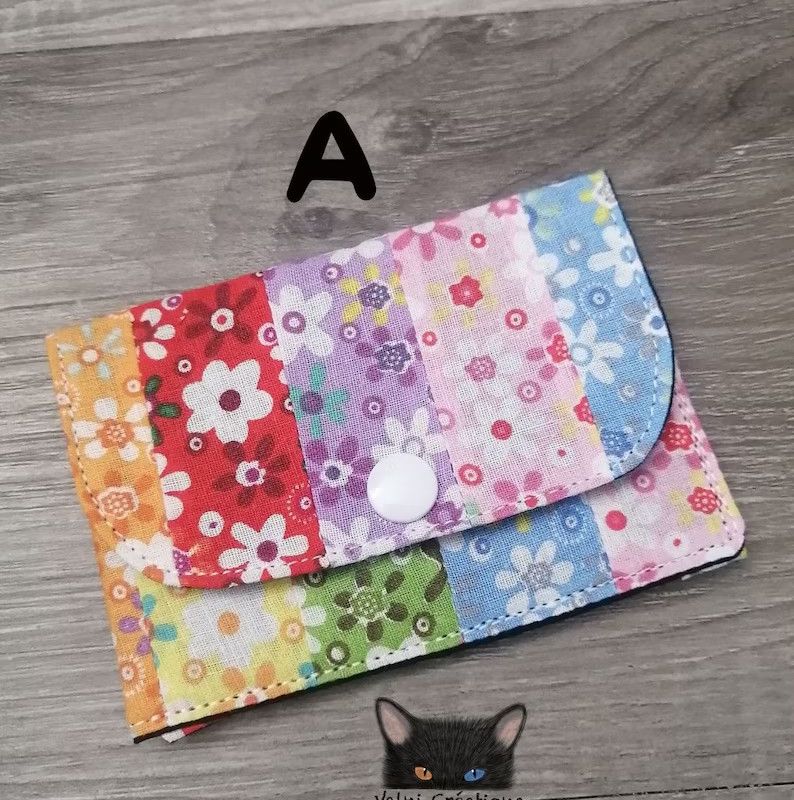 Petit Porte feuille, Porte Cartes, Petite Pochette, Arc-en-ciel, porte cartes Fleurs, Fleurs