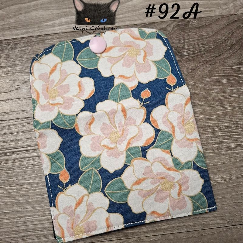 Petit Porte feuille, Porte Cartes, Petite Pochette, Porte Cartes d'affaires, Fleurs, tissu, Coton