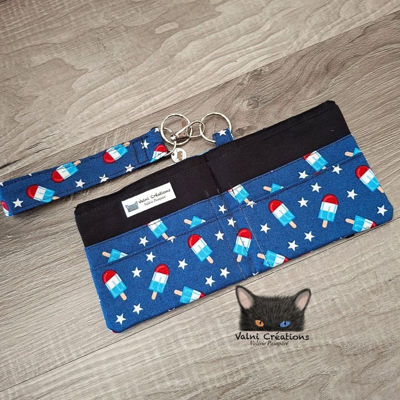 Petit Porte feuille, Porte Cartes, Petite Pochette, Porte Cartes d'affaires, Popsicle, tissu, Coton