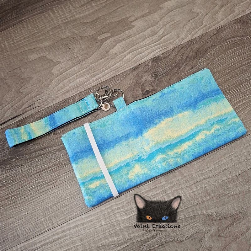 Petit Porte feuille, Porte Cartes, Petite Pochette, Porte Cartes d'affaires, La mer, tissu, Coton