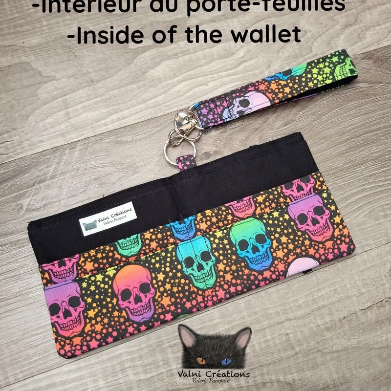 Ensemble Porte feuilles, ensemble porte clés, Porte Cartes, Avec élastique, Halloween, Crânes