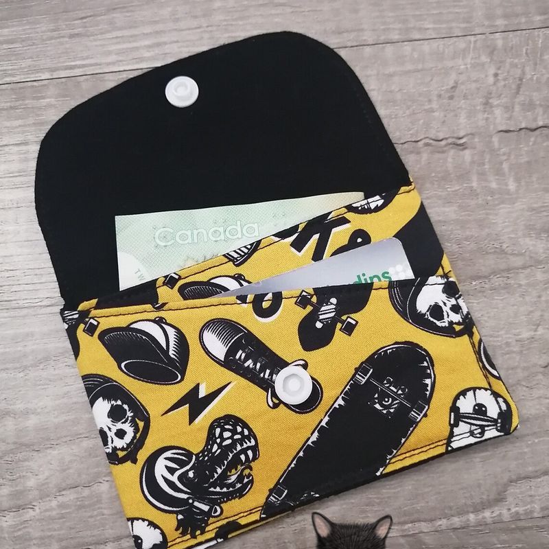 Petit Porte feuille, Porte Cartes, Petite Pochette, Pochette Skater, Porte Cartes d'affaires, tissu