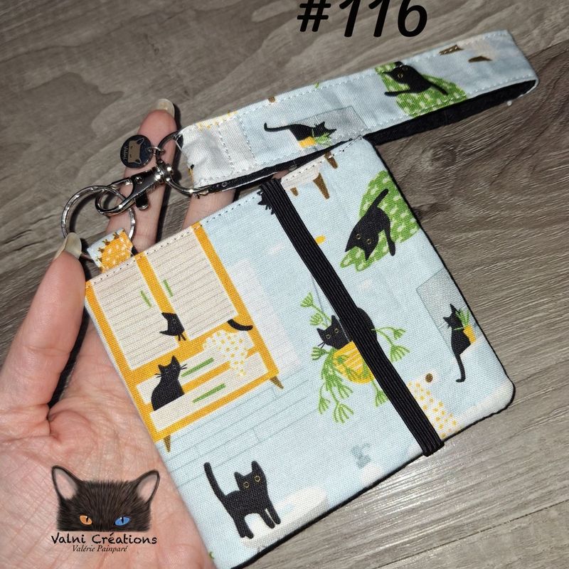 Ensemble Porte feuilles, ensemble porte clés, kit, Porte Cartes, Avec élastique, 100% coton