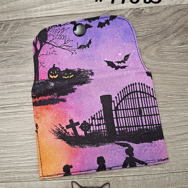 Petit Porte feuille, Porte Cartes, Petite Pochette, Porte Cartes d'affaires, Halloween, tissu, Coton
