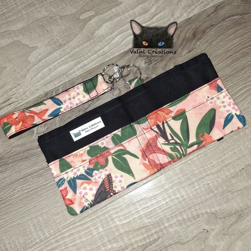 Ensemble Porte feuilles, ensemble porte clés, kit, Porte Cartes, Avec élastique, 100% coton