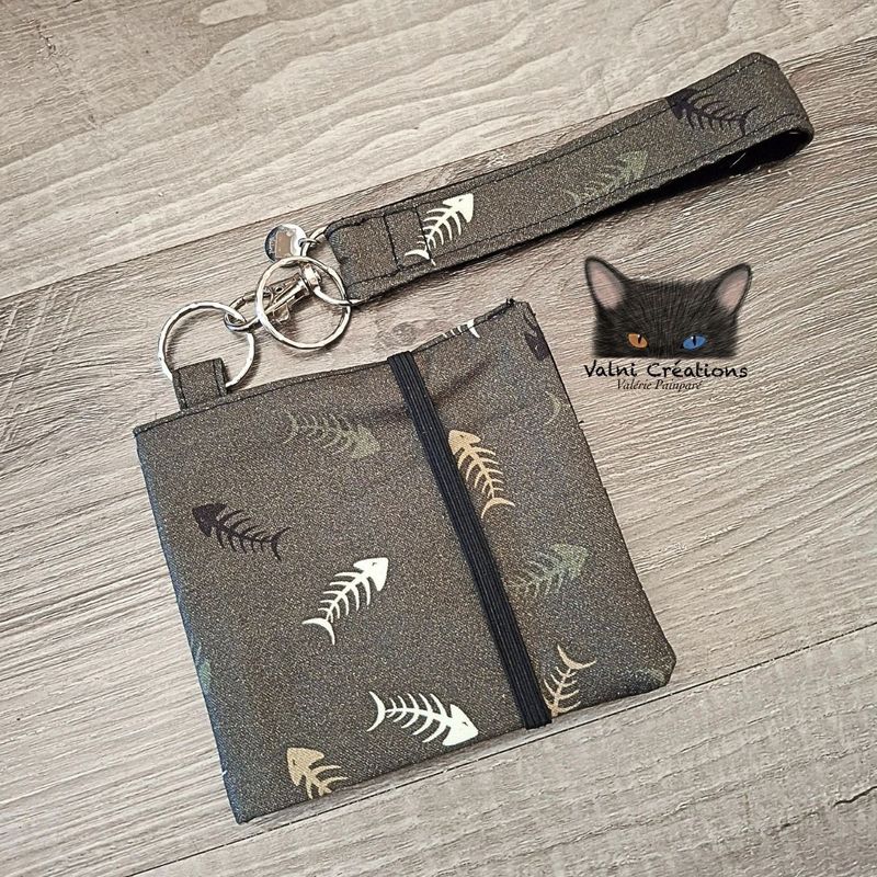 Ensemble Porte feuilles, ensemble porte clés, Porte Cartes, Avec élastique, Fantaisie, fait main