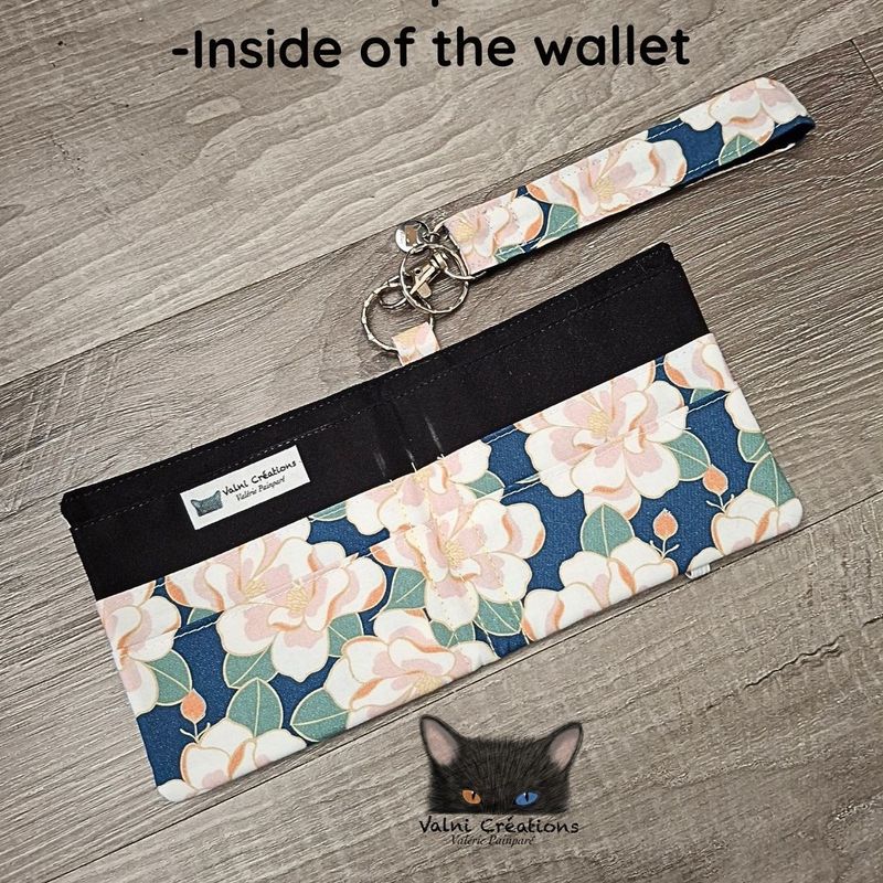 Ensemble Porte feuilles, ensemble porte clés, Porte Cartes, Avec élastique, fleurs, fait main