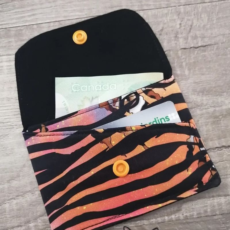 Petit Porte feuille, Porte Cartes, Petite Pochette, Pochette Tigre, Porte Cartes d'affaires, tissu