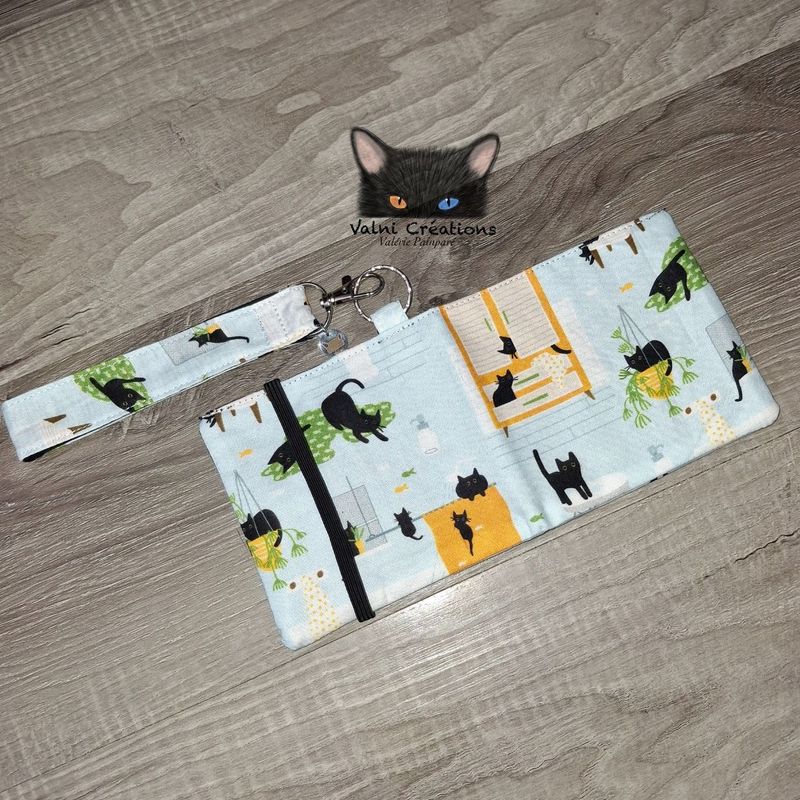 Ensemble Porte feuilles, ensemble porte clés, kit, Porte Cartes, Avec élastique, 100% coton