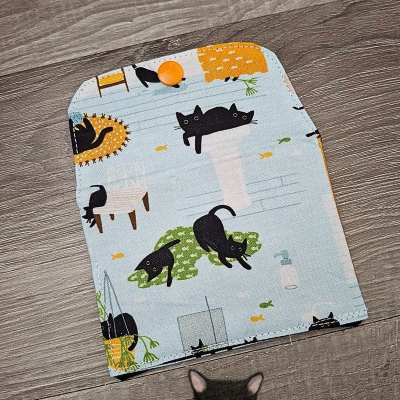 Petit Porte feuille, Porte Cartes, Petite Pochette, Porte Cartes d'affaires, Chats, tissu, 100%coton