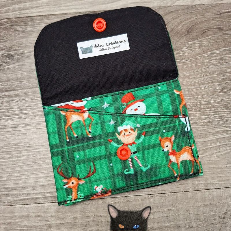 Petit Porte feuille, Porte Cartes, Petite Pochette, Porte Cartes d'affaires, Fêtes, tissu, Coton