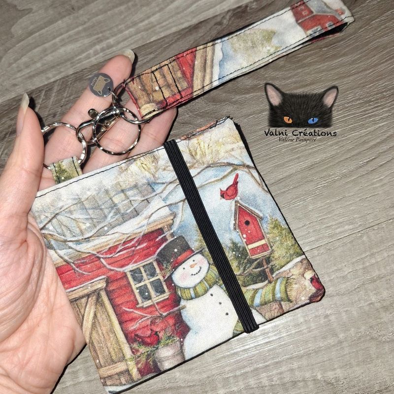 Ensemble Porte feuilles, ensemble porte clés, kit, Porte Cartes, Avec élastique, 100% coton