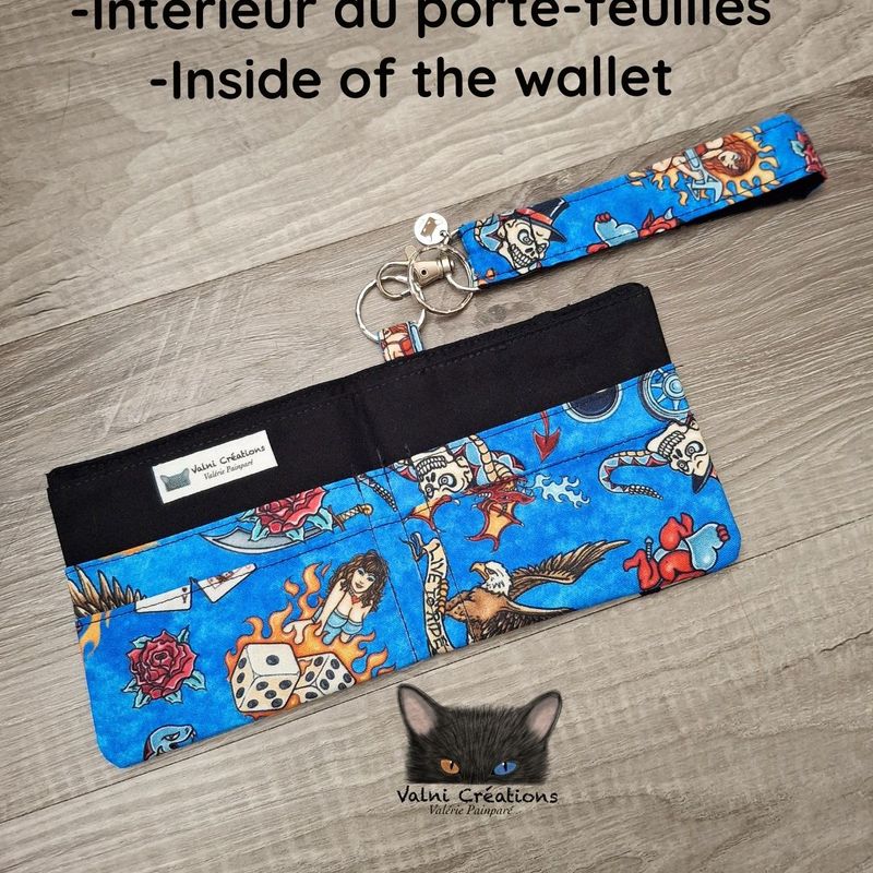 Ensemble Porte feuilles, ensemble porte clés, Porte Cartes, Avec élastique, Style Tatouage