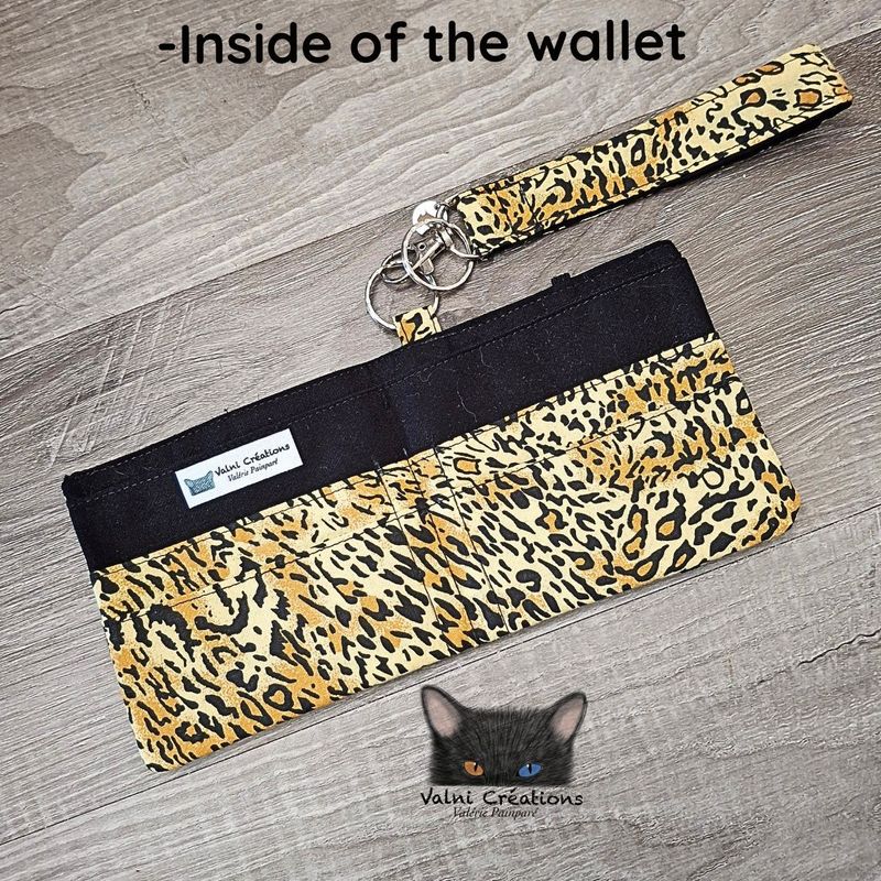 Ensemble Porte feuilles, ensemble porte clés, Porte Cartes, Avec élastique, Léopard Jaune