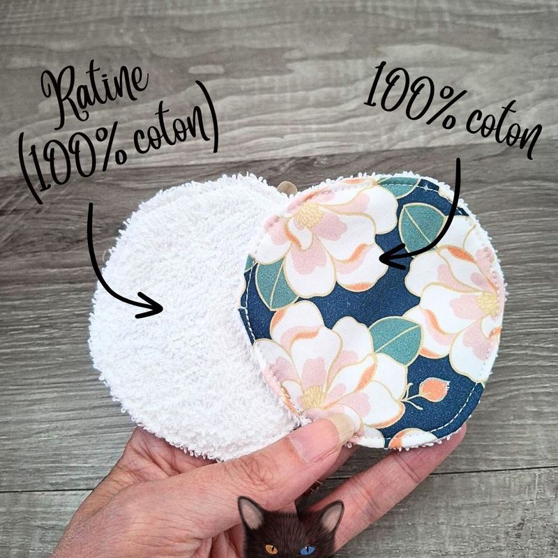 PAQUET MYSTÈRE,10 tampons démaquillants, lingettes démaquillantes, lavable, réutilisable, 100% coton