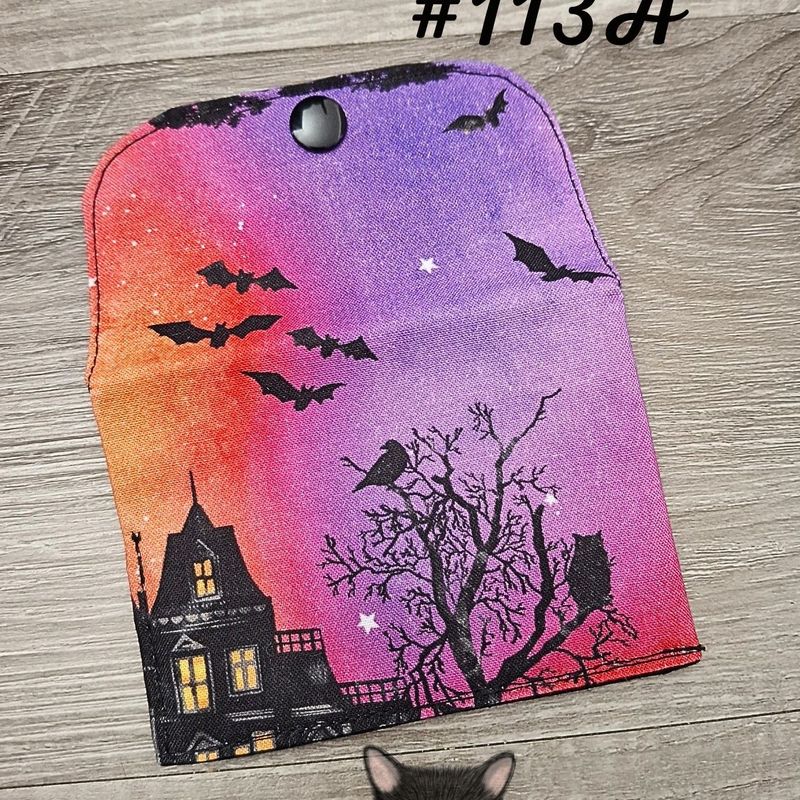 Petit Porte feuille, Porte Cartes, Petite Pochette, Porte Cartes d'affaires, Halloween, tissu, Coton