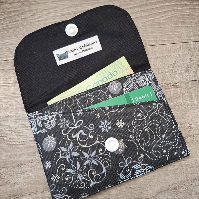 Petit Porte feuille, Porte Cartes, Petite Pochette, Porte Cartes d'affaires, Noël, cotton 100%