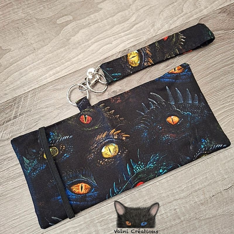 Ensemble Porte feuilles, ensemble porte clés, Porte Cartes, Avec élastique, Yeux de Dragons