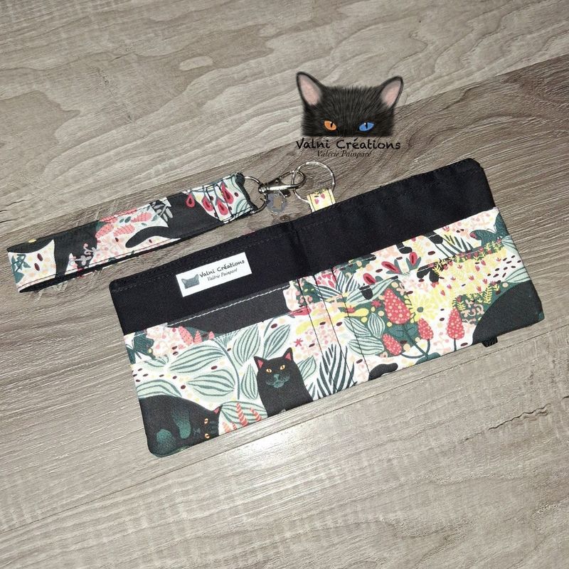 Ensemble Porte feuilles, ensemble porte clés, kit, Porte Cartes, Avec élastique, 100% coton