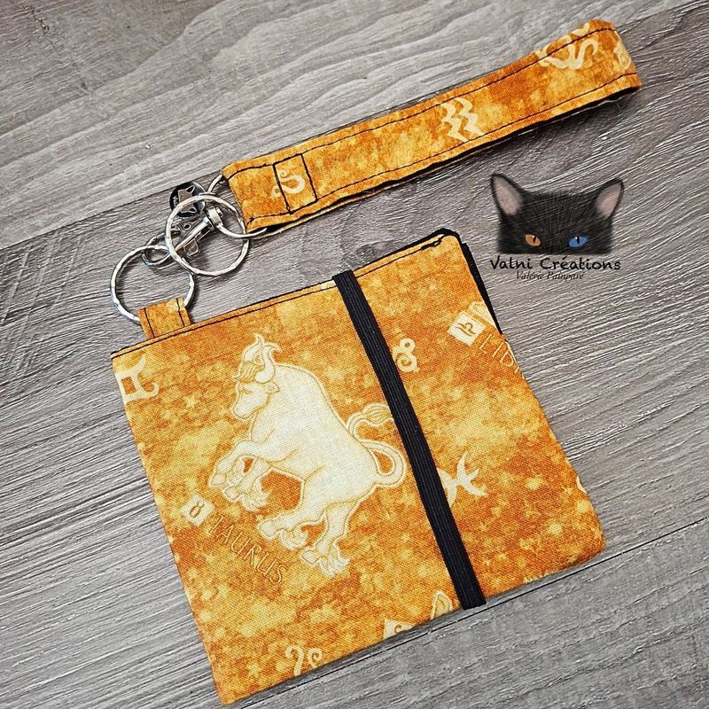 Ensemble Porte feuilles, ensemble porte clés, Porte Cartes, Avec élastique, Signes du zodiaque