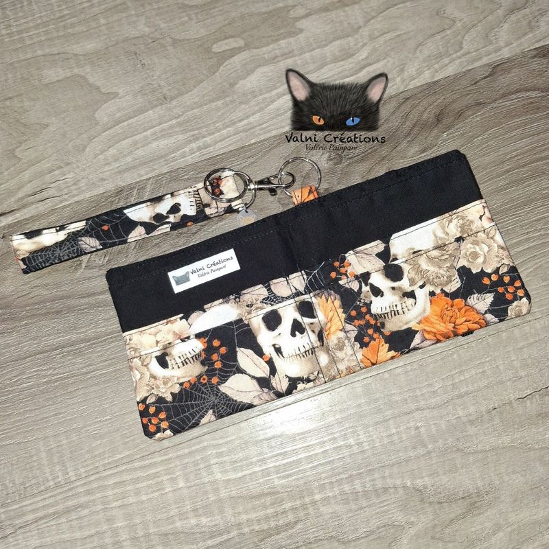 Ensemble Porte feuilles, ensemble porte clés, kit, Porte Cartes, Avec élastique, 100% coton